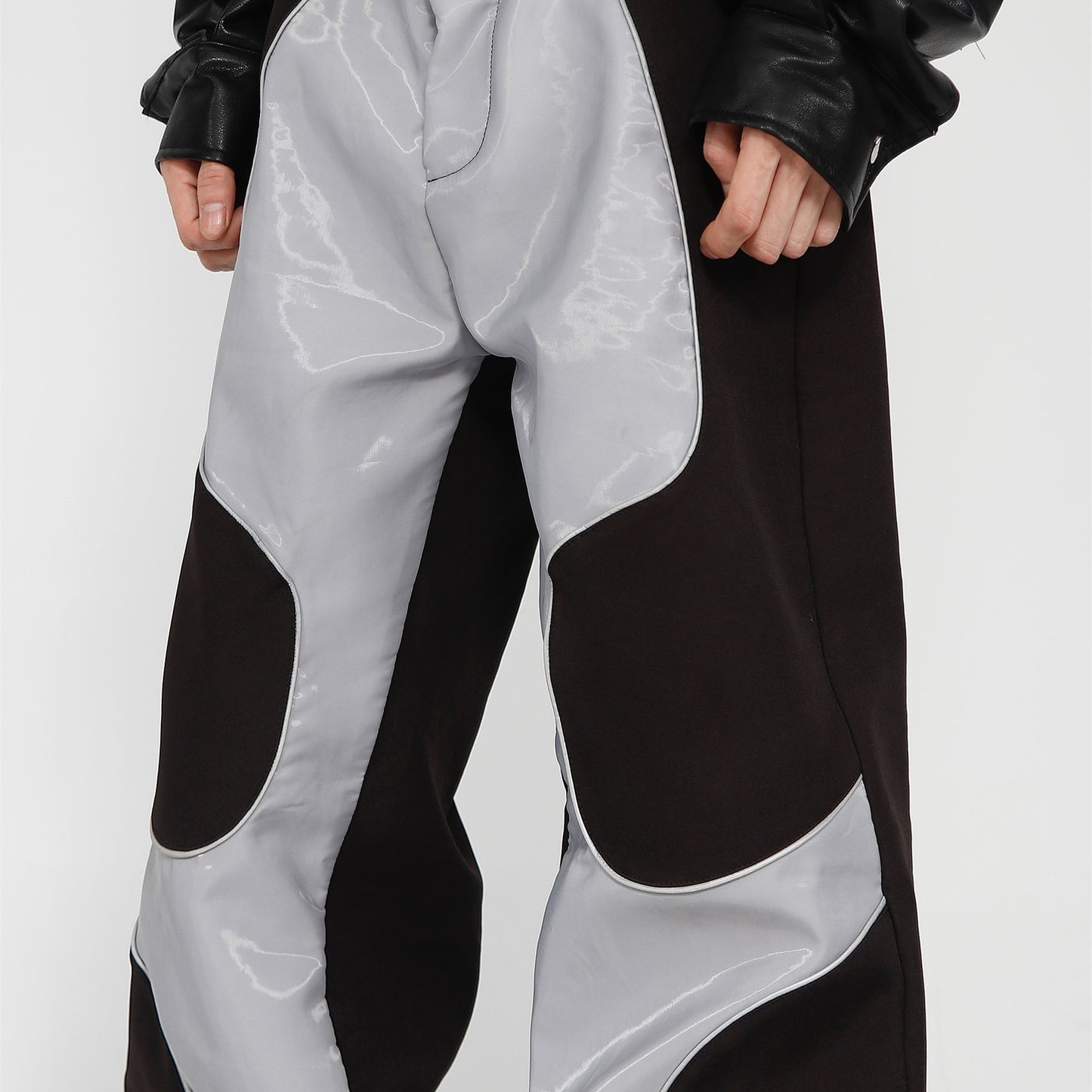 Patchwork Leather Pants