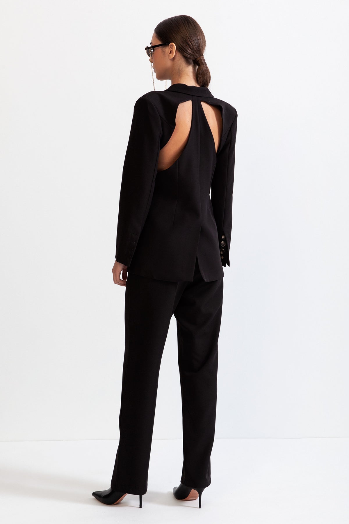 Hanna Hollowed-out Blazer And Pant Suit