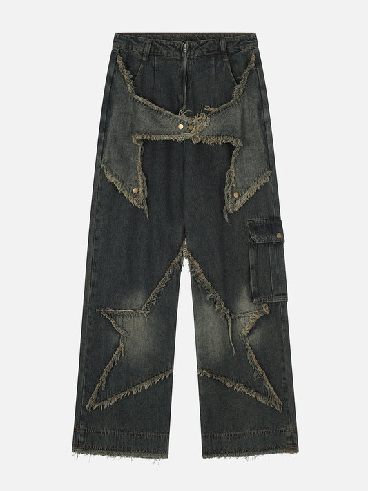 Distressed Star Jeans