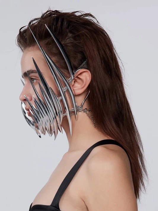 Futuristic AI Face Jewellery Mask