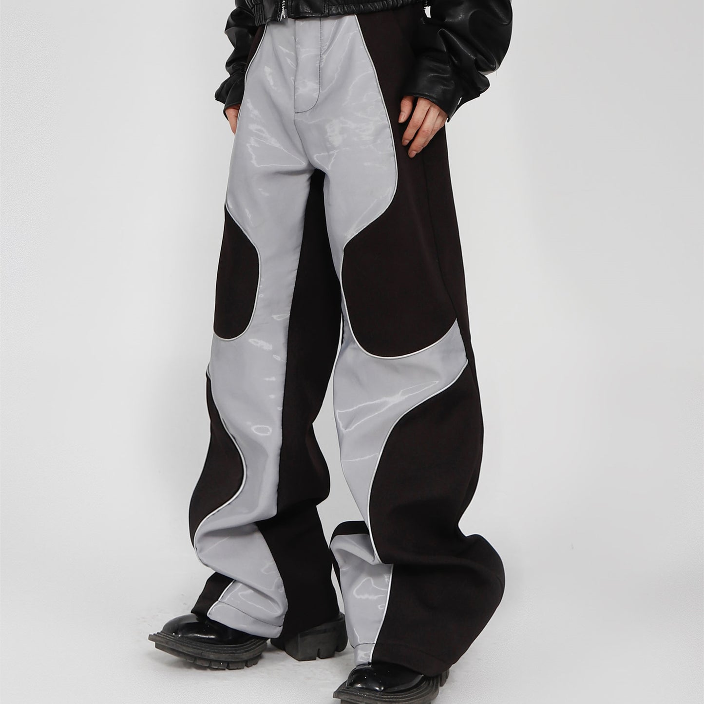 Patchwork Leather Pants