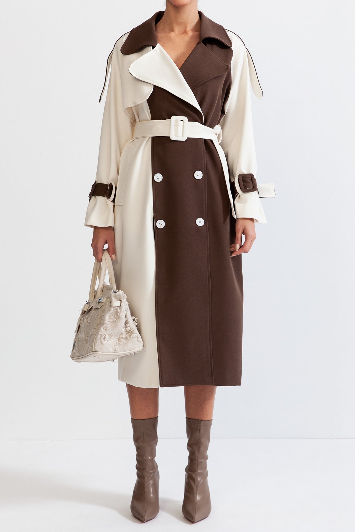 Bianca Belted Contrast Coat