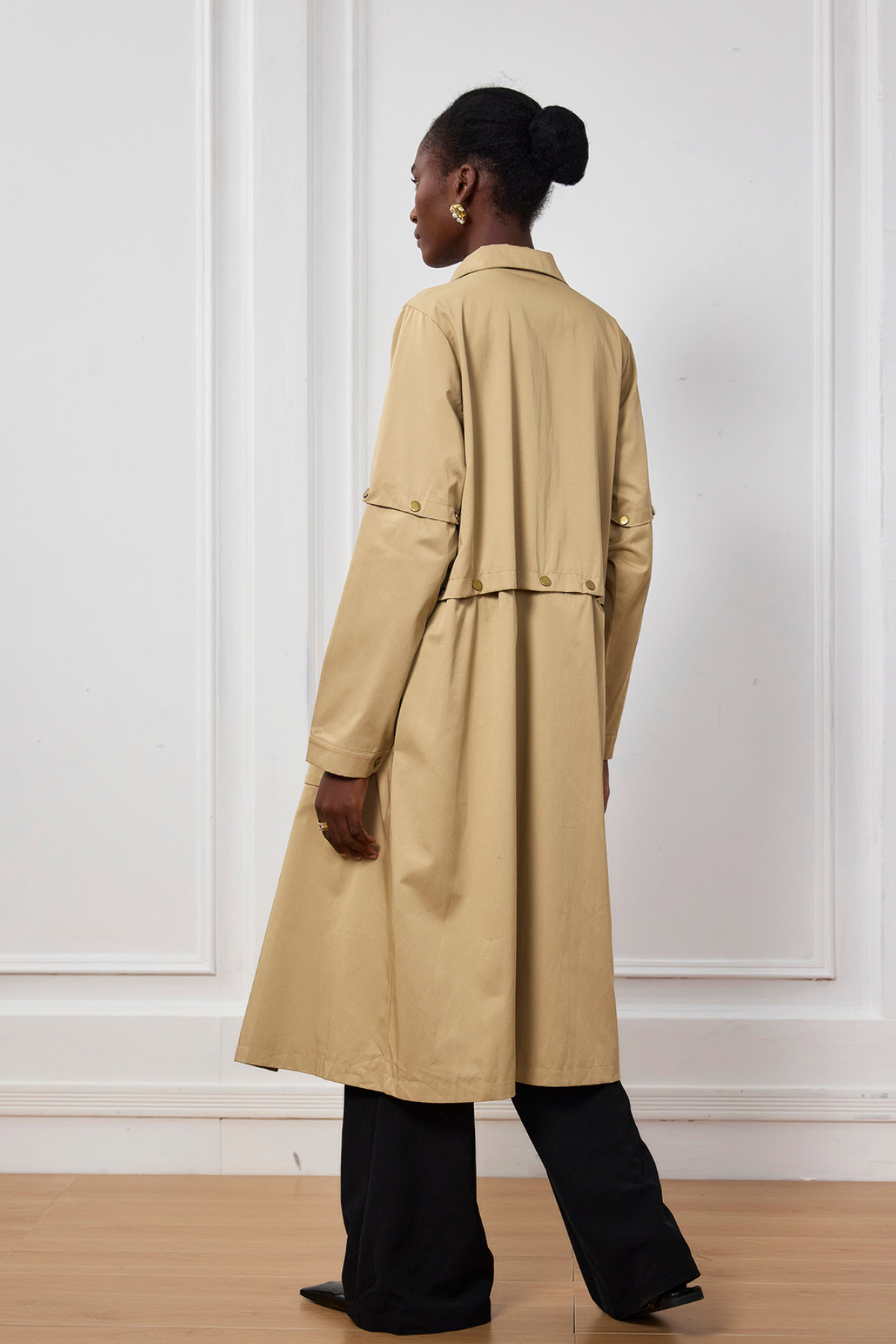 Detachable Pocket Trench Coat