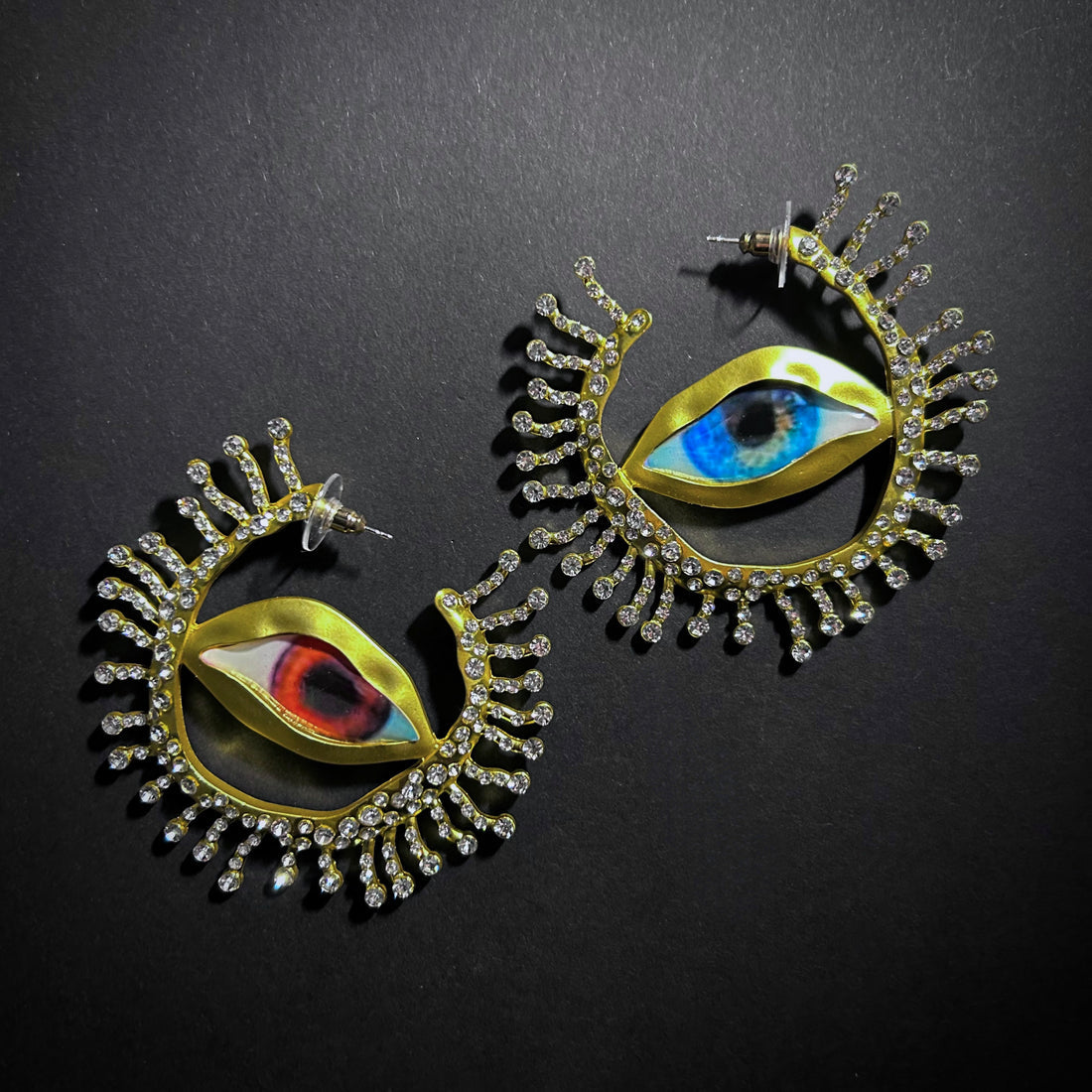 Eyes Rhinestone Exaggerate Retro Earrings