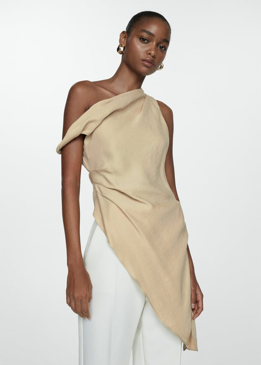 Asymmetric Ruched Long Top