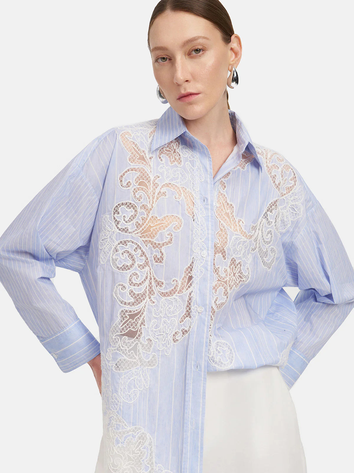 Handmade Lace Embroidered Shirt