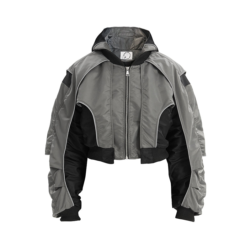 Hooded Reflective Bomber Jacket