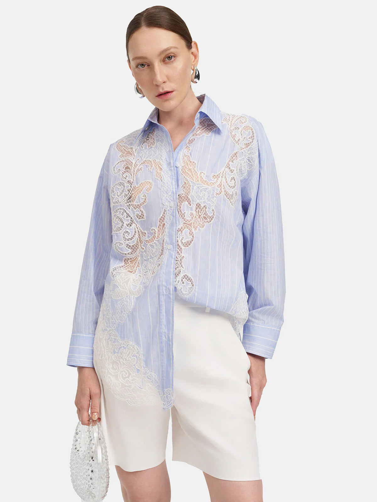 Handmade Lace Embroidered Shirt