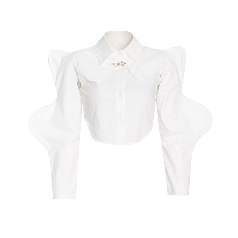 Puffy Butterfly Wavy 2-in-1 Shirt Set