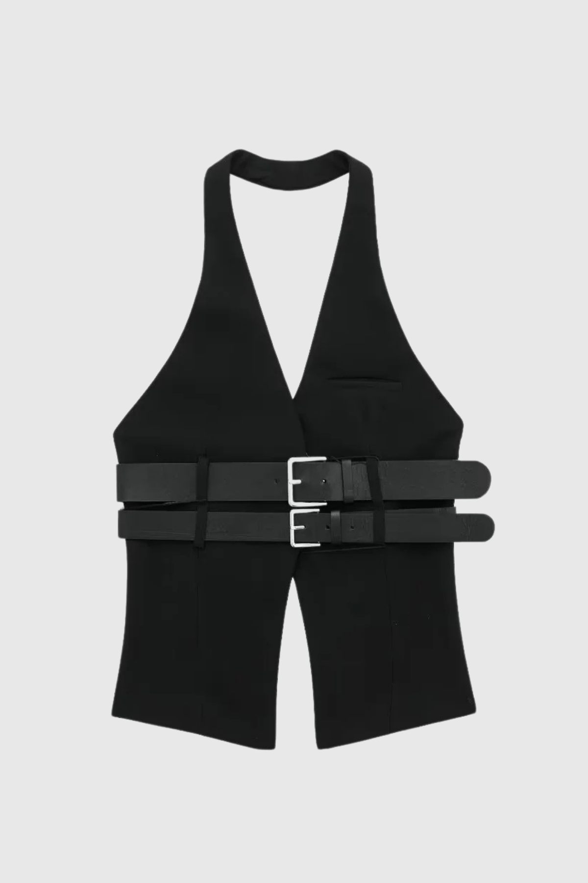 Belt Buckle Detailed Backless Vest Top