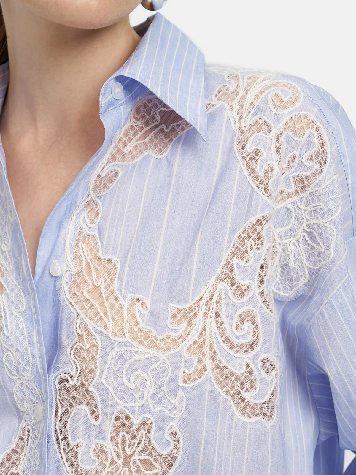 Handmade Lace Embroidered Shirt