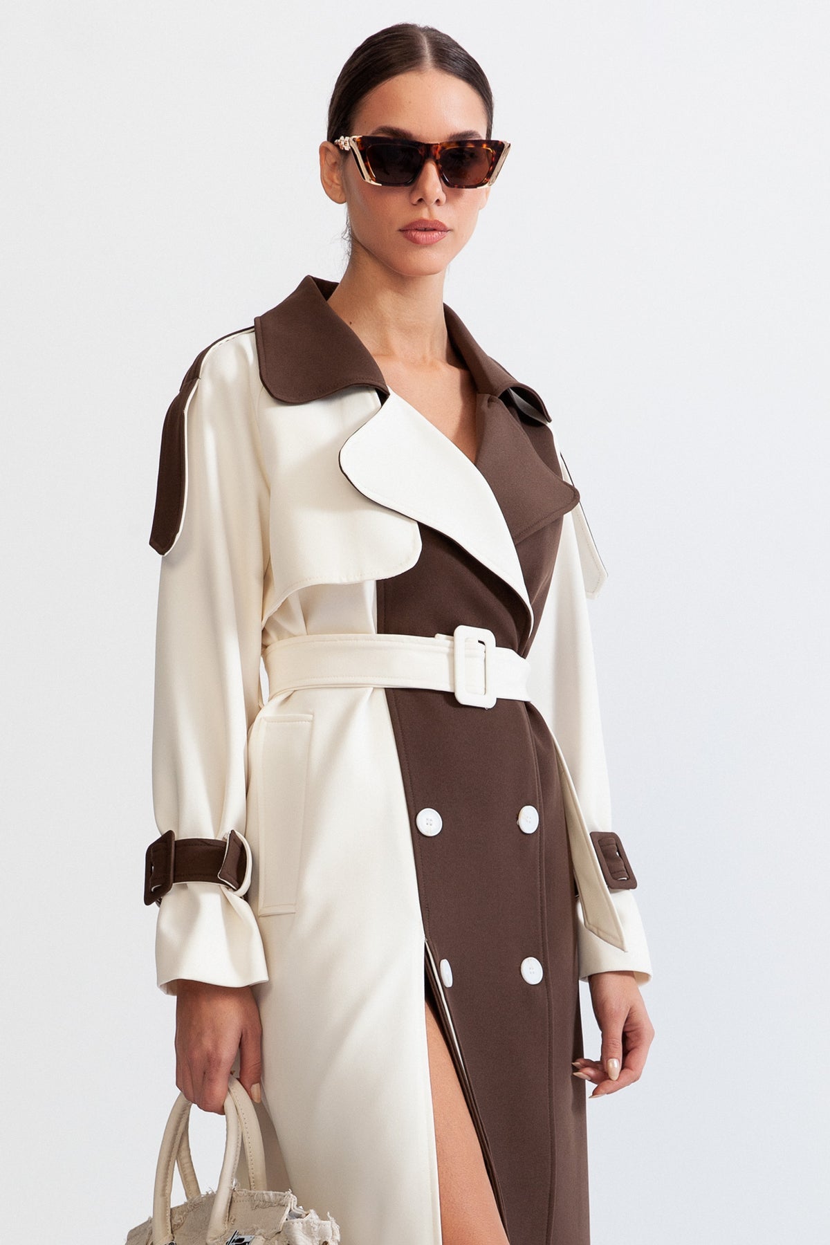 Bianca Belted Contrast Coat