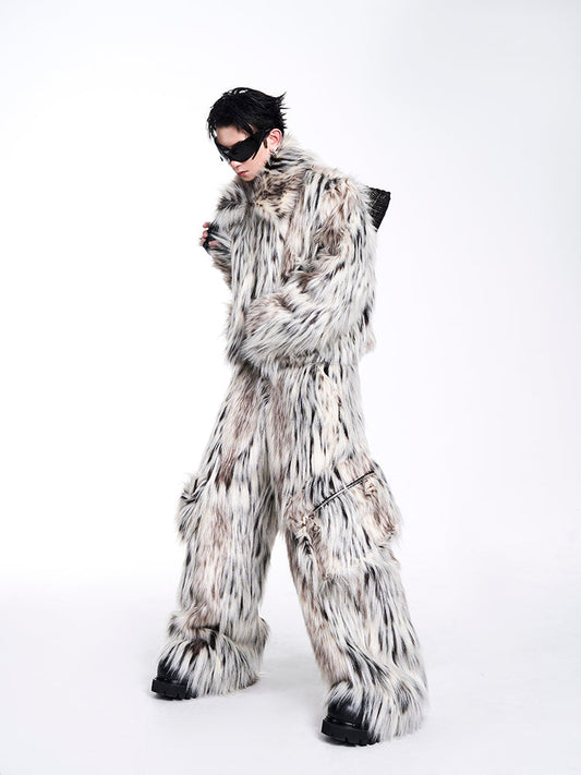 Frost Leopard Fur Jacket And Pants