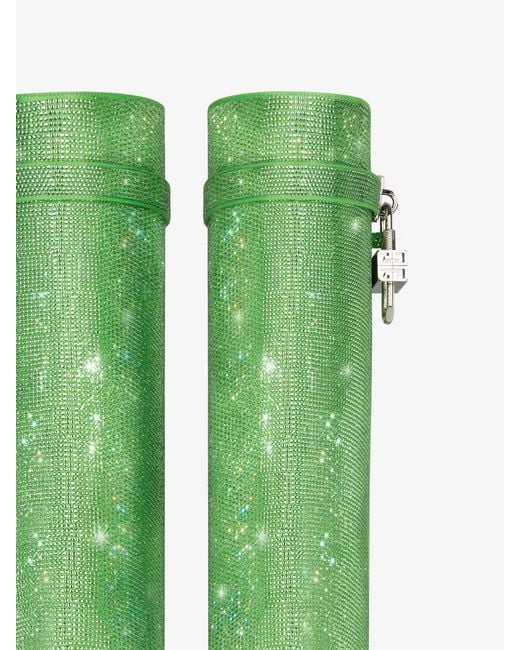 Rhinestone Lock Buckle Knee-high Boots