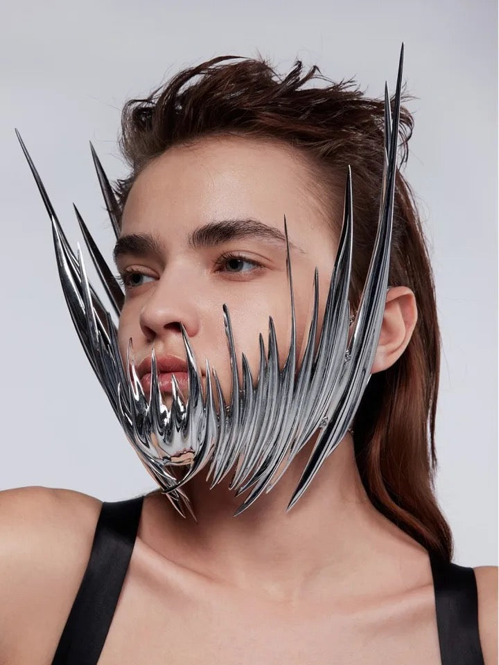 Futuristic AI Face Jewellery Mask